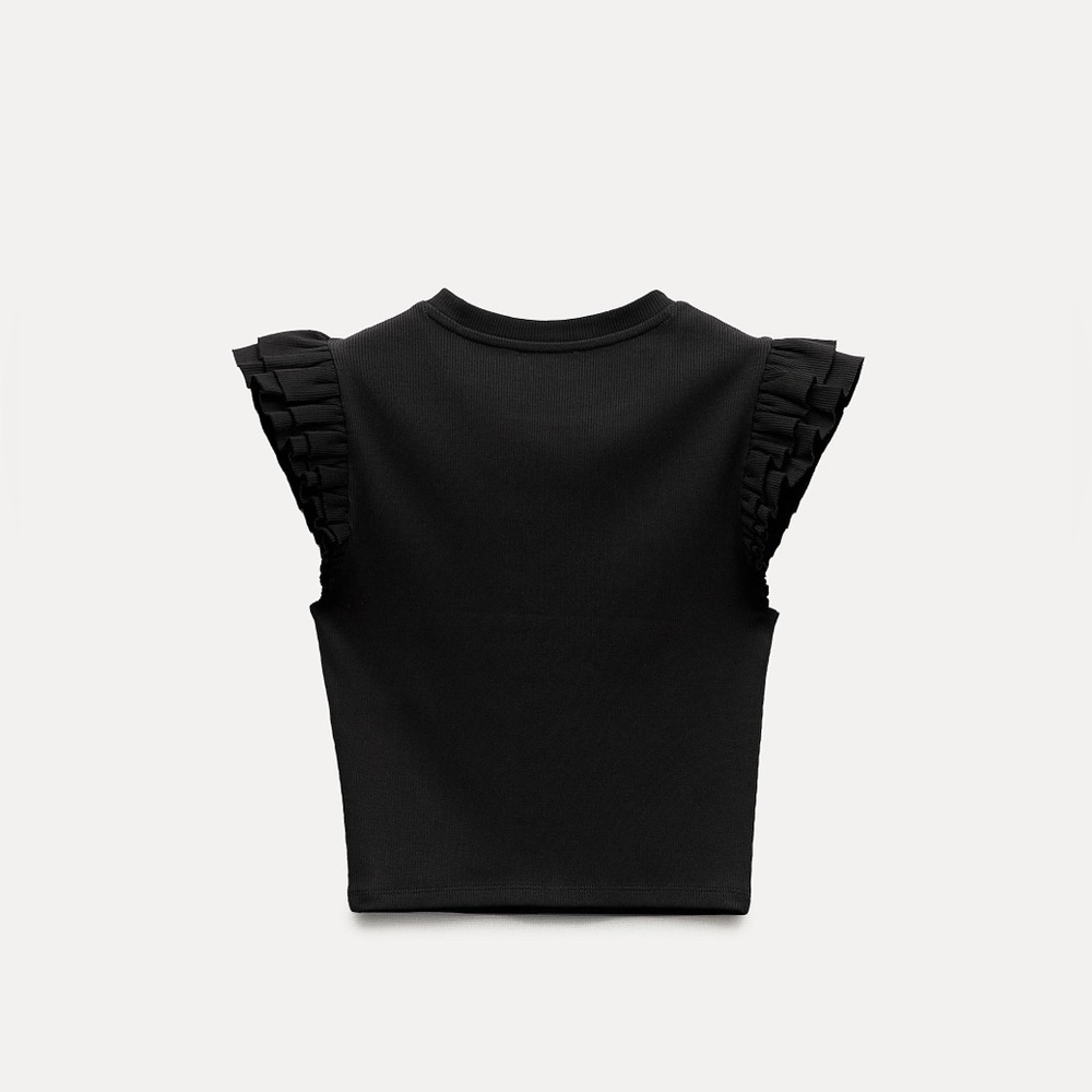 Zara black ruffle tank top